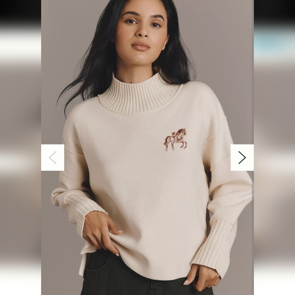 Maeve Sweaters - Maeve By Anthropologie Logan Turtleneck Sweater Western Equestrian Horse